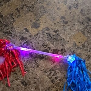 New Vibrant Red and Blue Party Wand BATON with LED Glow Easter Gift!